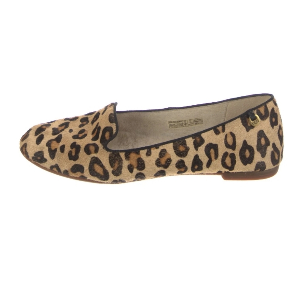 UGG Tan and Black Animal Print Ponyhair  Loafers..Very Good Condition